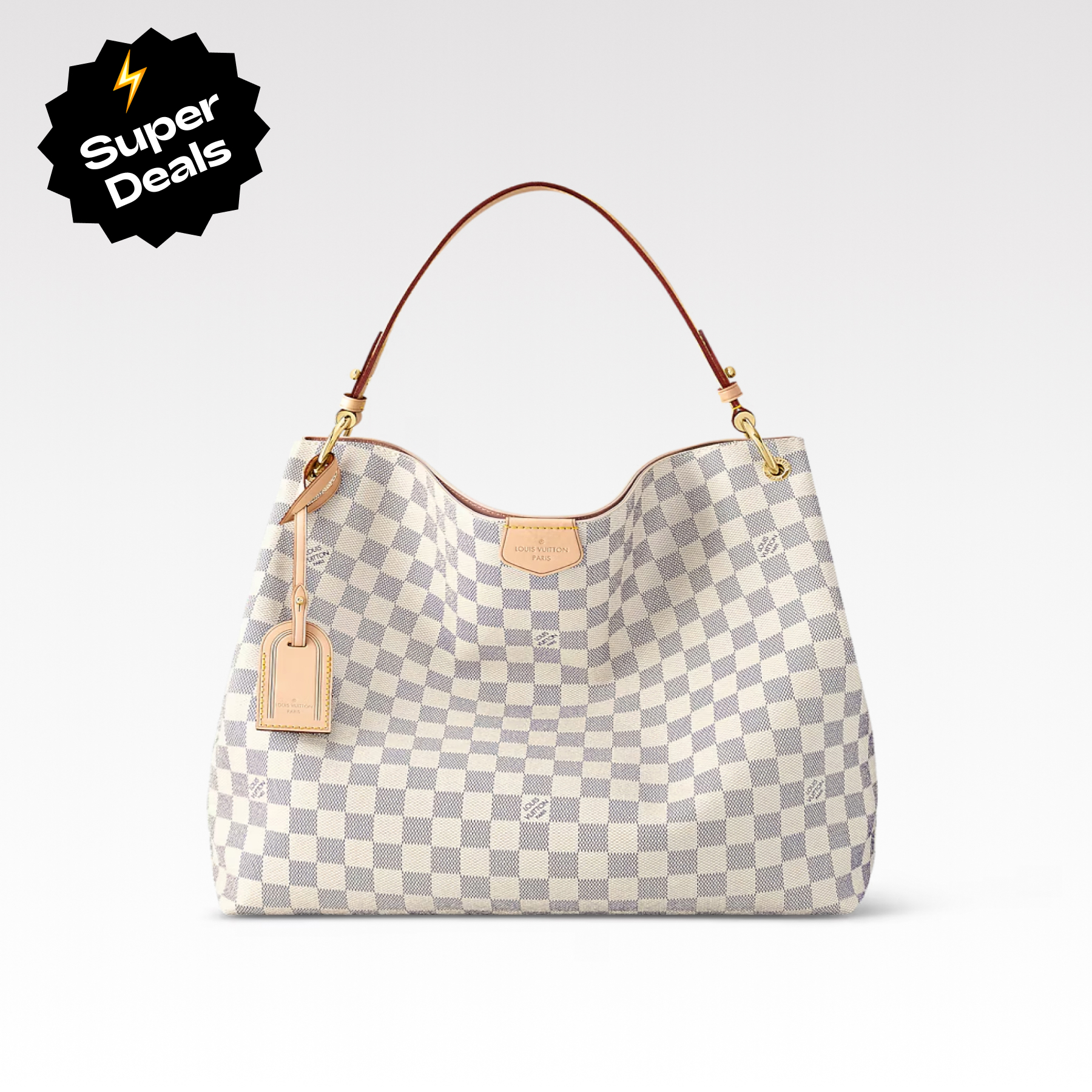 Designer Monogram Graceful PM Damier Azur Canvas Shoulder Bag - Gorchic - $116.99