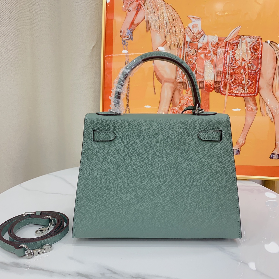H-Inspired Kelly Haze Green Silver Hardware - Bag - Gorchic - $156.99