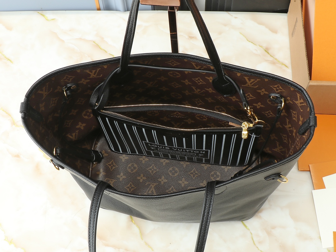 Designer Monogram Neverfull Black Medium Handbag - Bag - Gorchic - $124.99