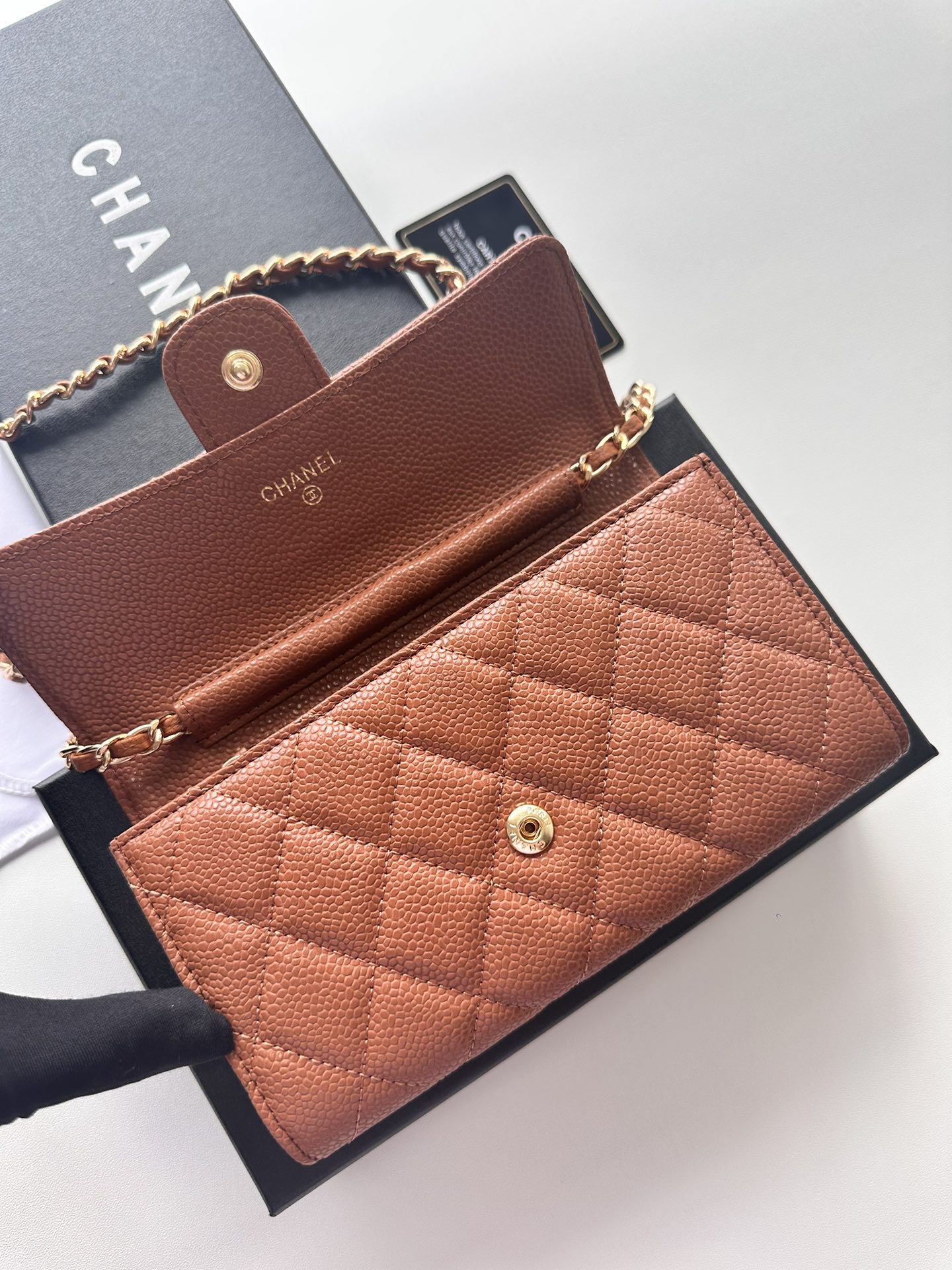 CC Inspired 23 Wallet on Chain- Brown Bag - Gorchic - $98.99