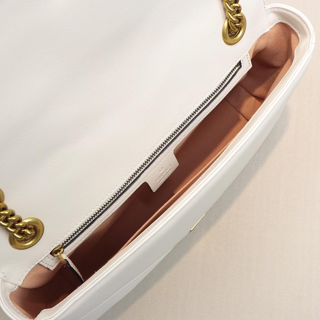 Double-G GG Marmont Small Shoulder Bag in white leather - Bag - Gorchic - $101.99