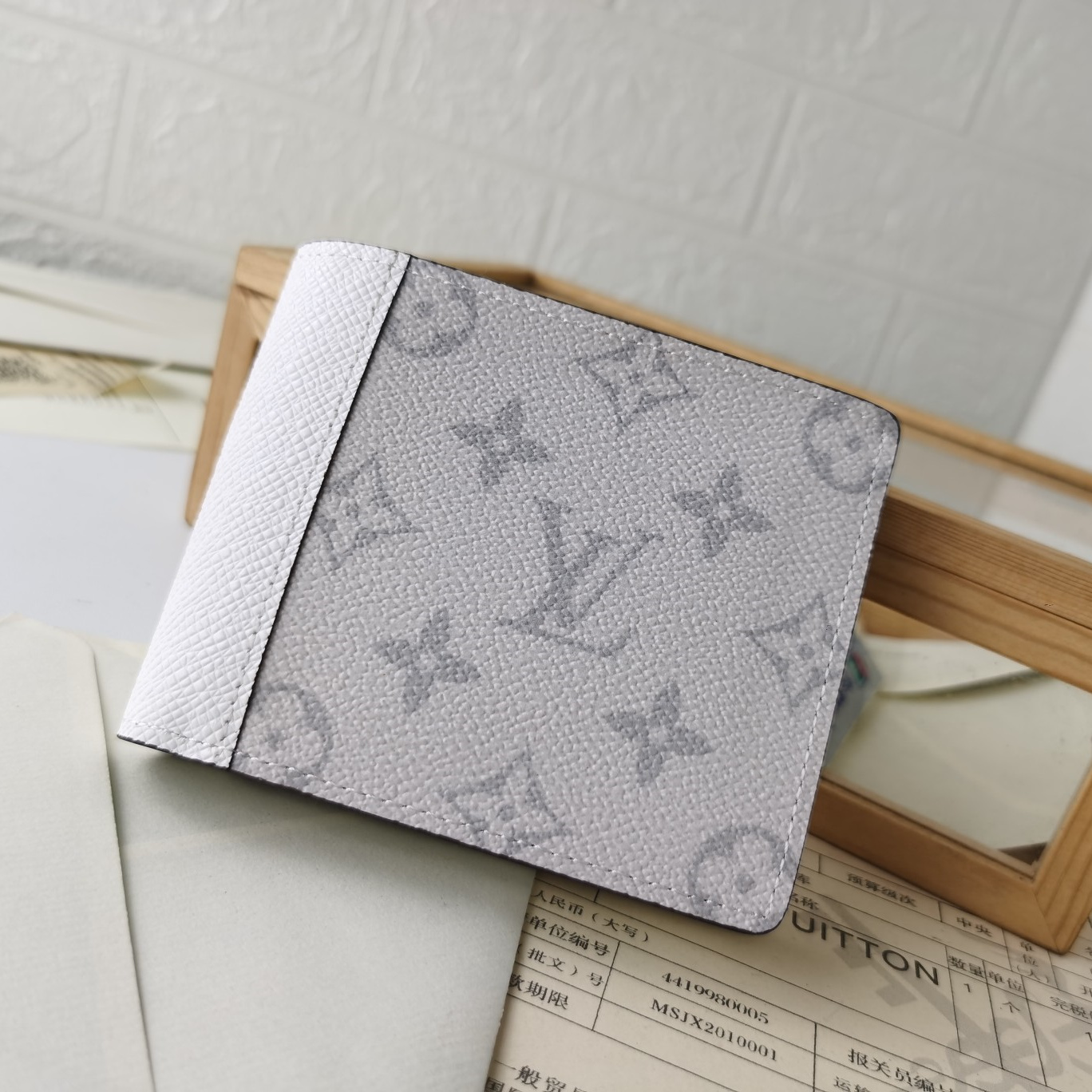 Designer Monogram Multiple White Wallet - Gorchic - $44.99