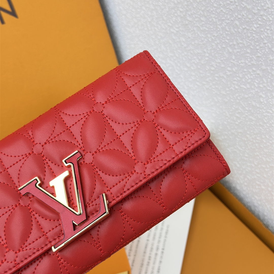 Designer Monogram Capucines Compact Maxi Red Wallet ﻿ - Gorchic - $59.99