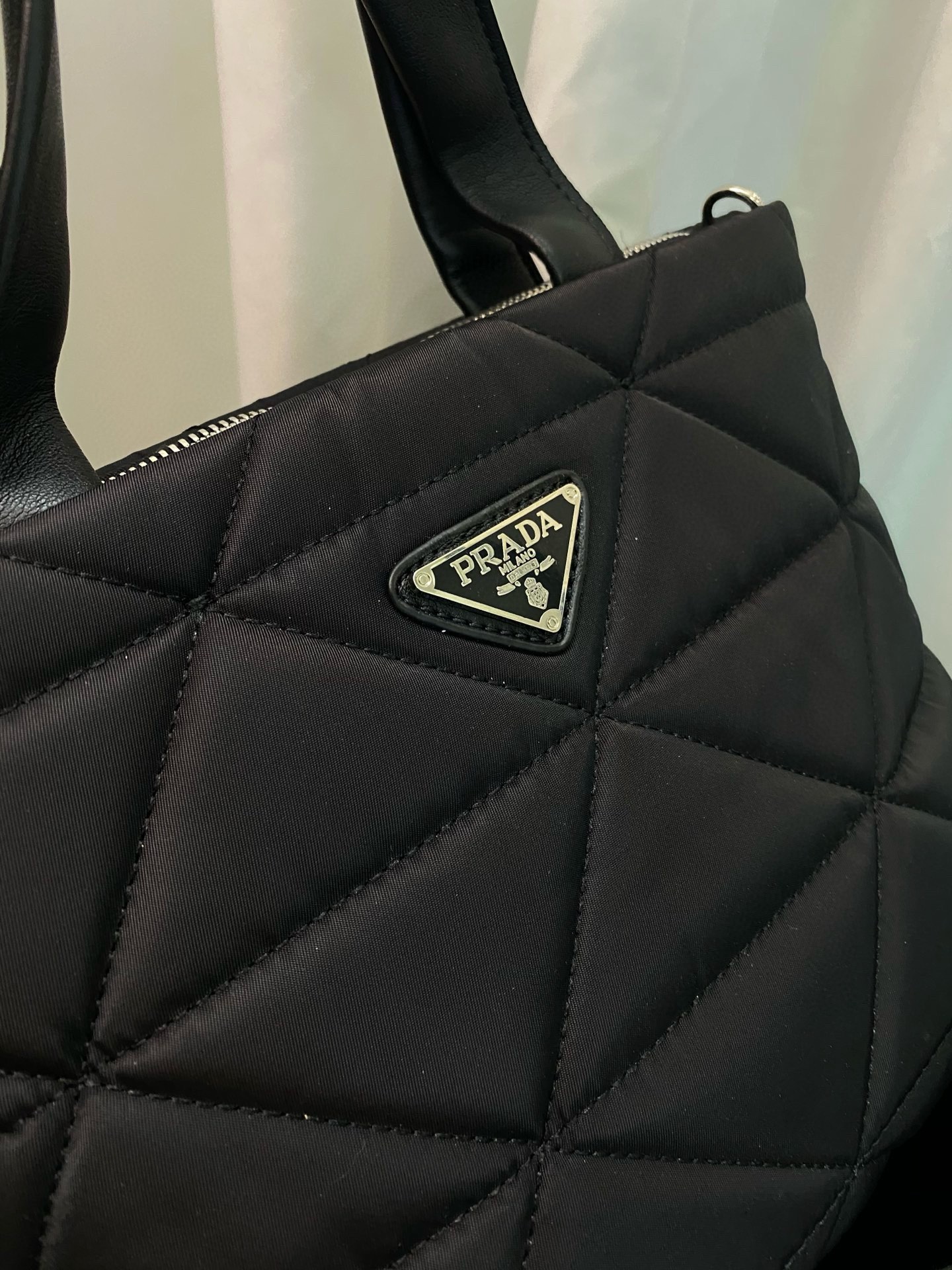 Saffiano texture Nylon Fabric Black Bag - Gorchic - $123.99