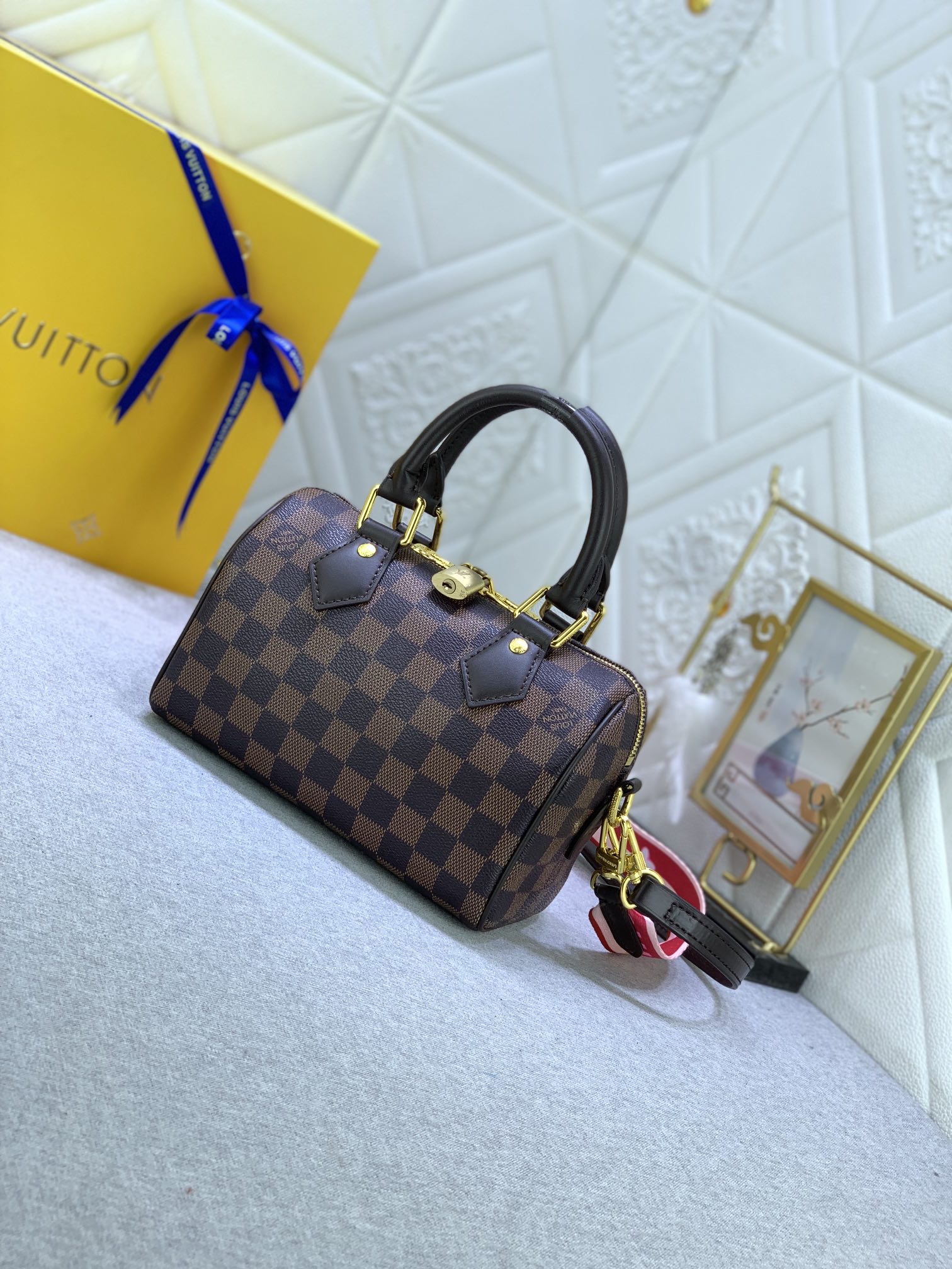 Designer Monogram Speedy Bandoulière 20 Damier Ebene Women Handbag - Bag - Gorchic - $117.99