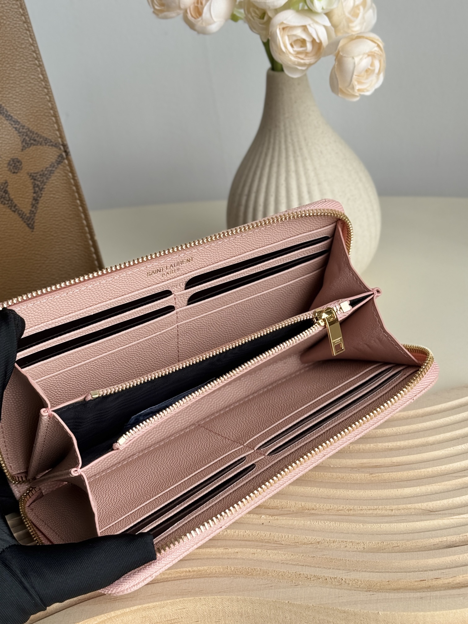 Lady Designer Monogramme leather Wallet -Pink Wallet - Gorchic - $52.99