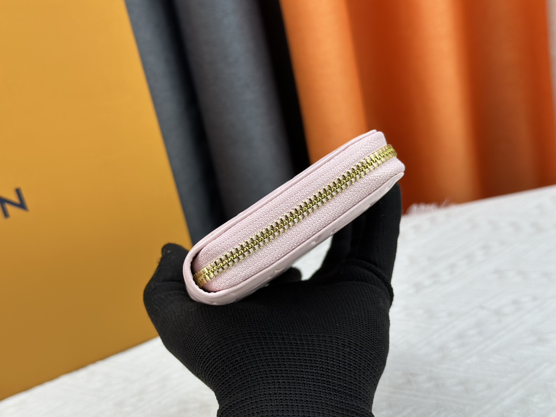 Designer Monogram  Zippy Wallet Vertical Canvas Wallet-Pink In Embossed Wallet - Gorchic - $52.99