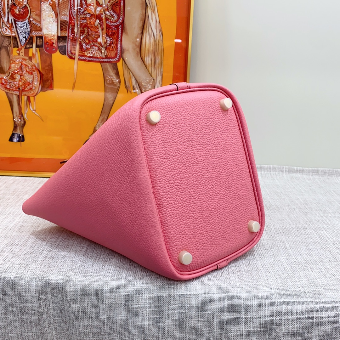 H-Inspired Clemence Picotin Lock Bag Golden Hardware-Pink Bag - Gorchic - $151.99