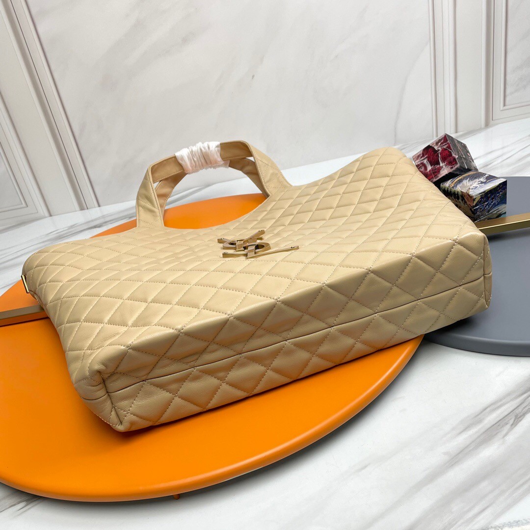 Lady Designer ICARE MAXI SHOPPING BAG IN QUILTED Calfskin APRICOT - Bag - Gorchic - $135.99