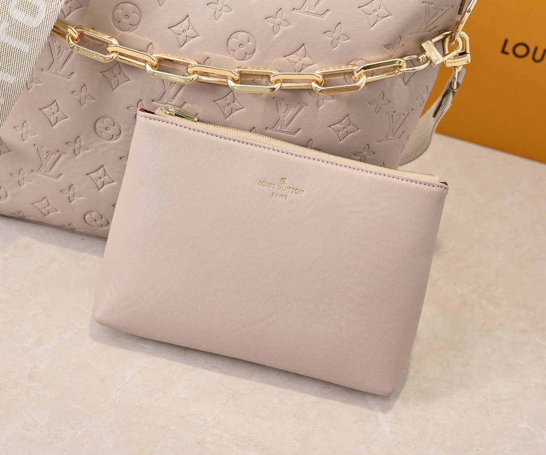 Designer Monogram Coussin Hobo MM Galet Bag - Gorchic - $122.99