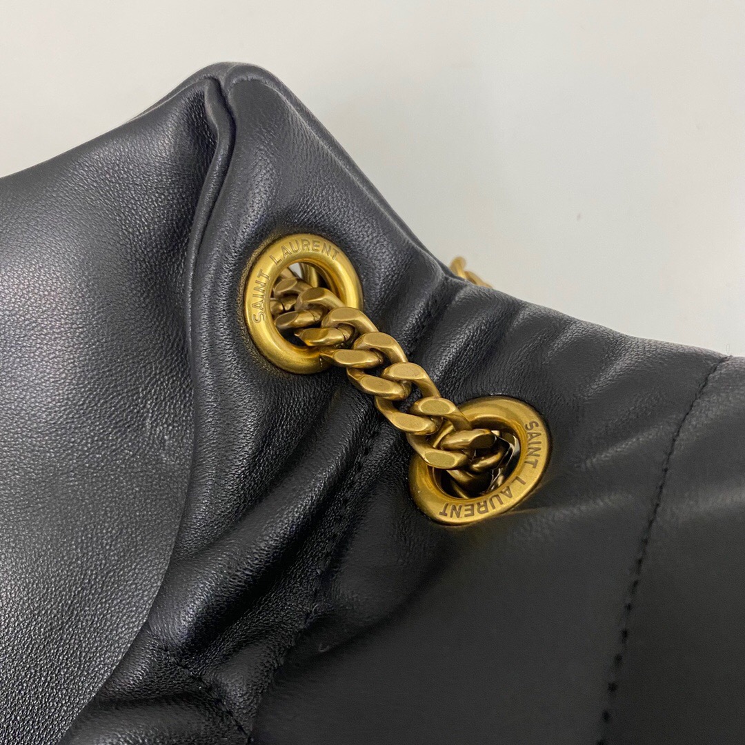 Lady Designer Loulou Puffer Small Quilted Leather Shoulder Bag Black - Bag - Gorchic - $183.99