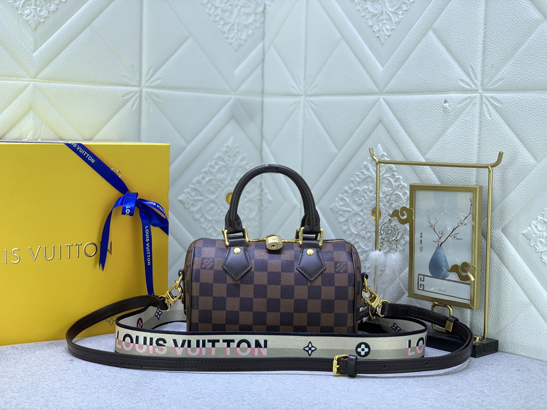 Designer Monogram Speedy Bandoulière 20 Damier Ebene Women Handbag - Bag - Gorchic - $117.99