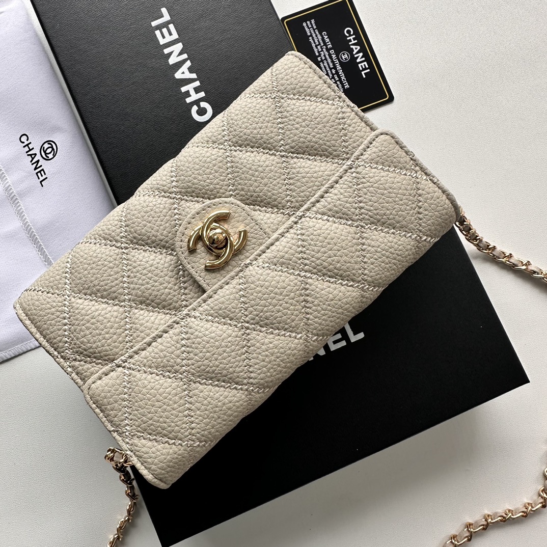 CC Inspired Chain Shoulder Crossbody Small Bag - Grey Bag - Gorchic - $101.99