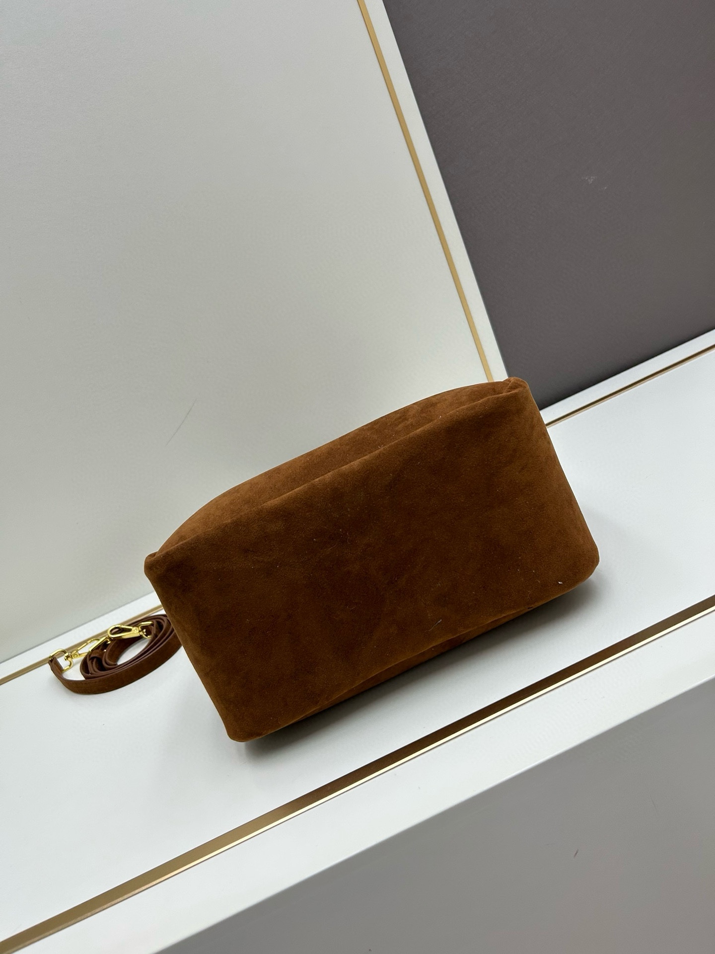 Saffiano texture Suede Brown Large Tote - Gorchic - $125.99