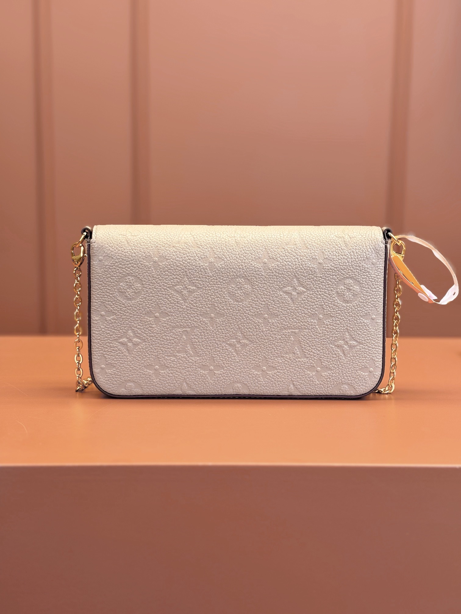 Designer Monogram POCHETTE FÉLICIE Chain Bag - Elephant Gray Embossed Bag - Gorchic - $82.99