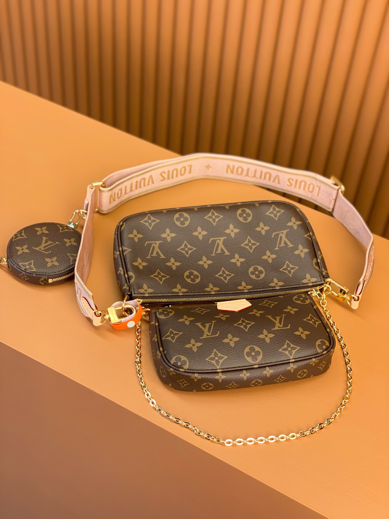 [TOP] Designer Bag Multi Pochette Accessoires Pink Strap Bag - Gorchic - $187.99