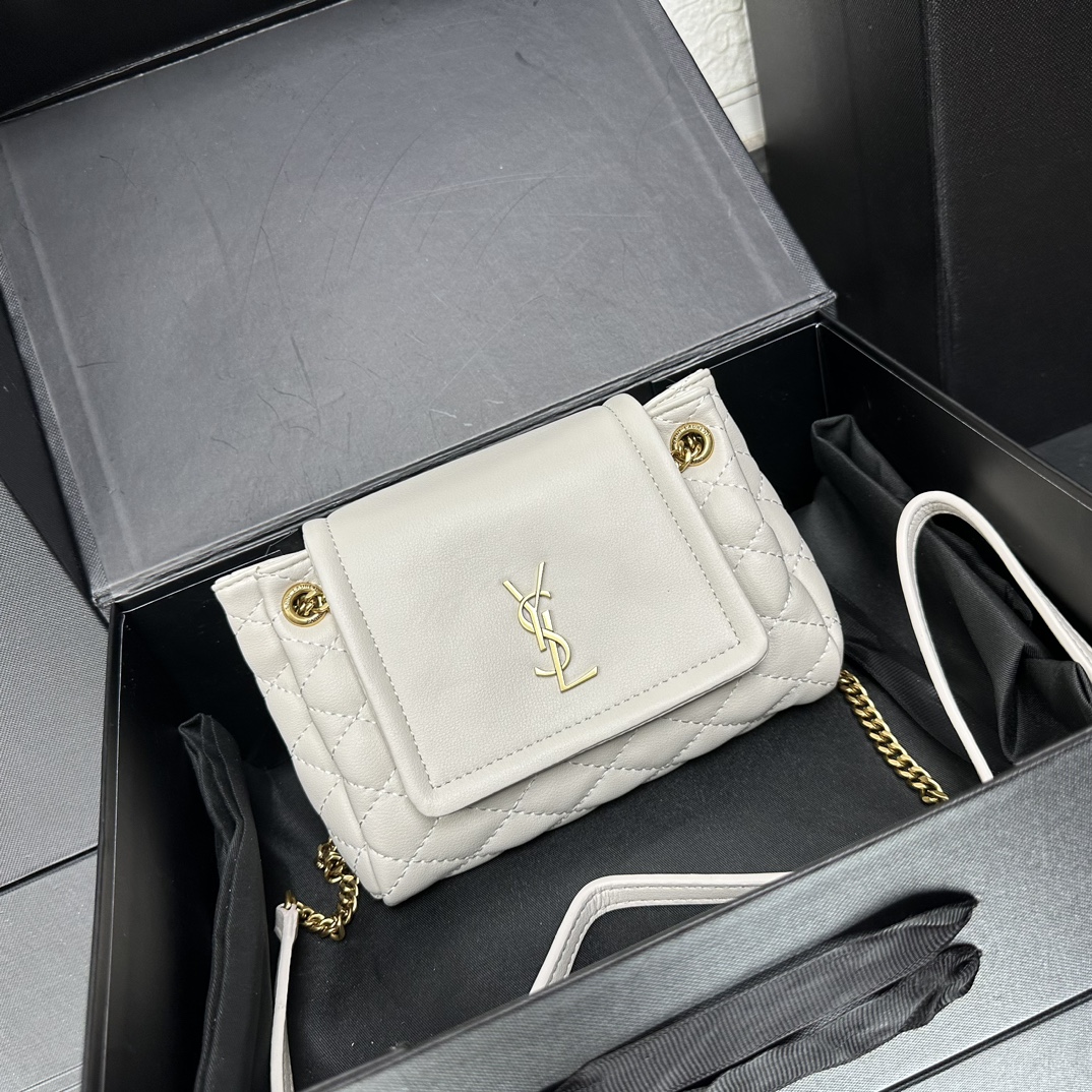 Lady Designer Calfskin Quilted Monogram Mini Nolita White Soft - Bag - Gorchic - $122.99