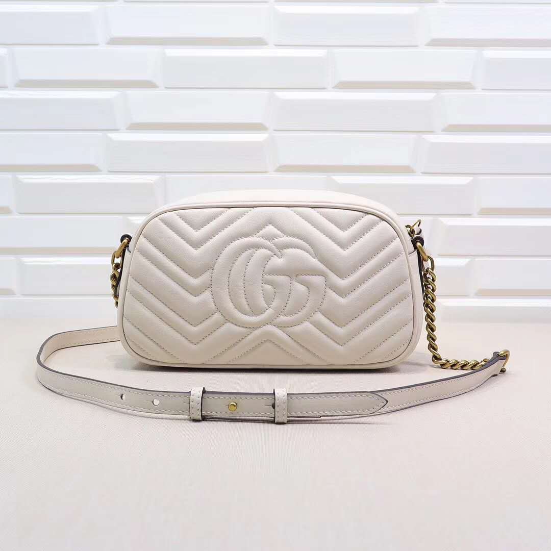 Double-G Calfskin Matelasse GG Marmont Chain Shoulder Bag - Gorchic - $117.99