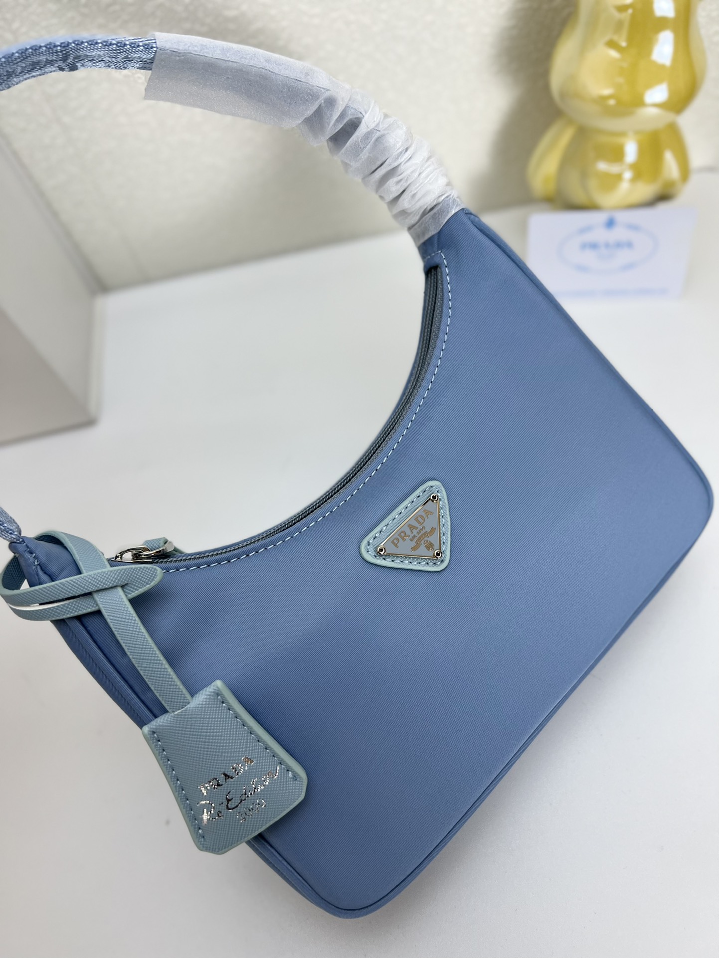 Saffiano texture Hobo Medieval Moon Bag - Blue Bag - Gorchic - $93.99