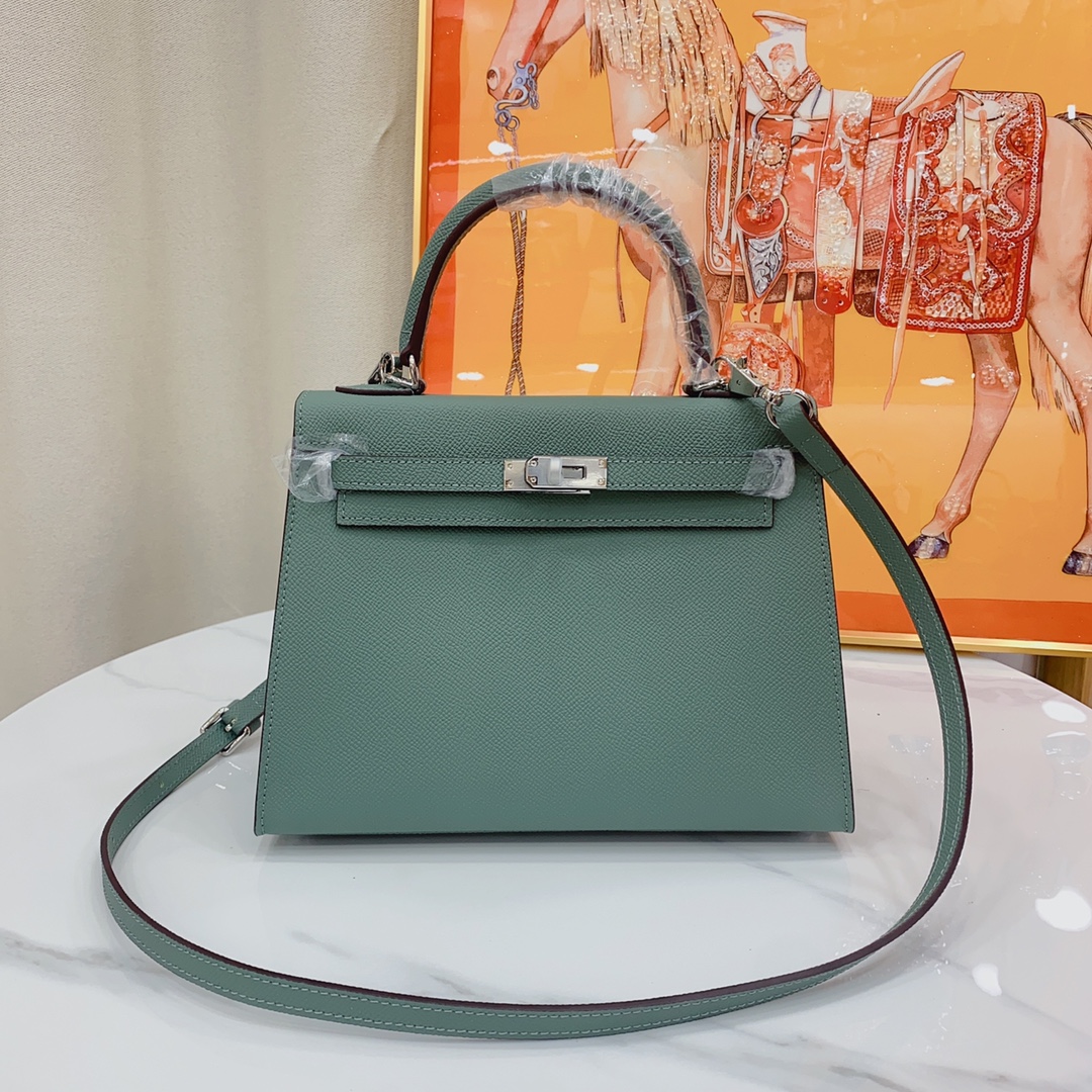 H-Inspired Kelly Haze Green Silver Hardware - Bag - Gorchic - $156.99