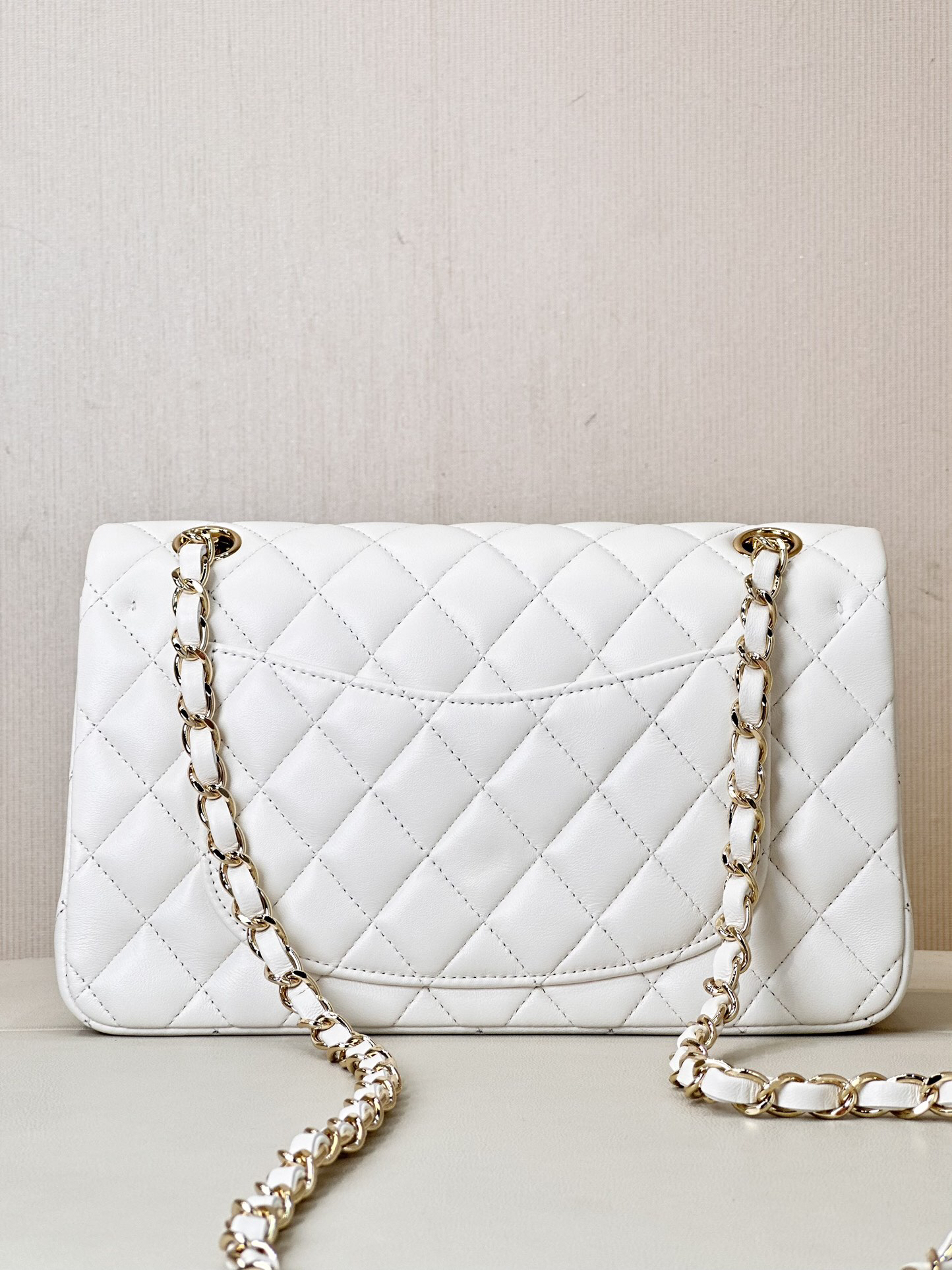 CC Inspired Classic Double Flag Bag White Leather Shoulder Bag - Gorchic - $125.99