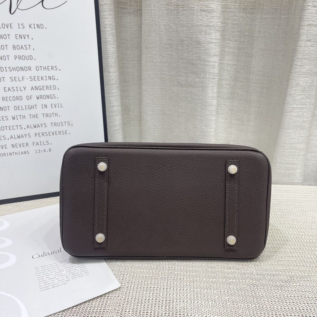 H-Inspired Birkin Togo Retourne Bag Golden Hardware-Dark Grey Bag - Gorchic - $185.99