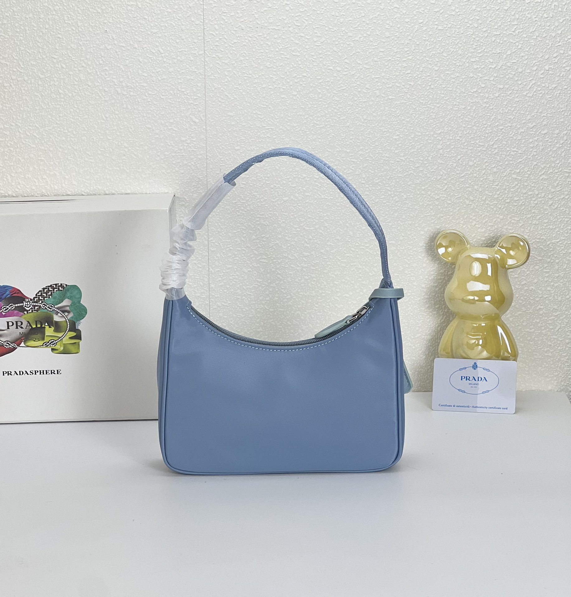 Saffiano texture Hobo Medieval Moon Bag - Blue Bag - Gorchic - $93.99