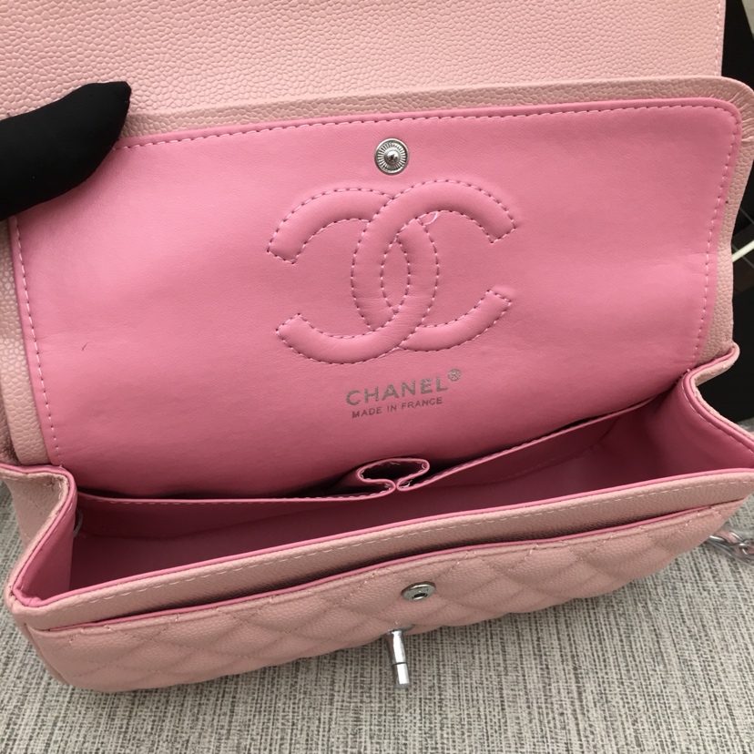 CC Inspired Classic Double Flap Bag Pink Caviar Sier Hardware - Bag - Gorchic - $122.99
