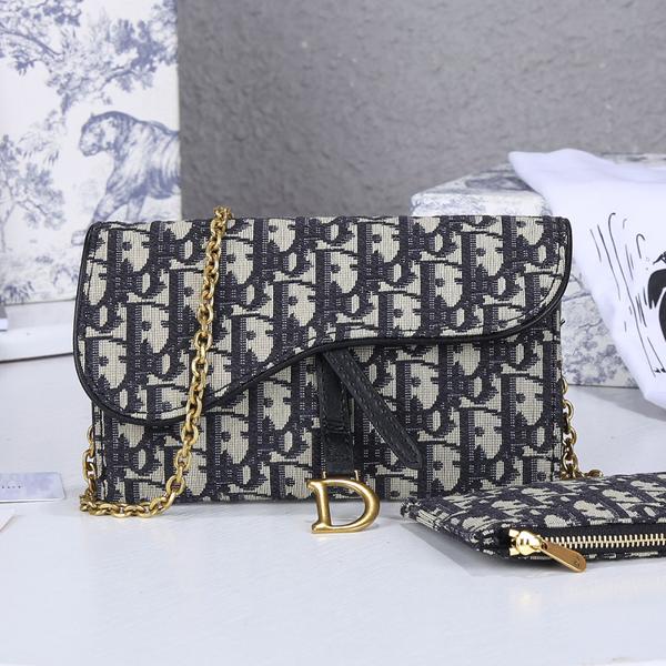 D Inspired SADDLE bag Blue D Inspired Oblique Jacquard S5614CTZQ_M928 - Bag - Gorchic - $138.99