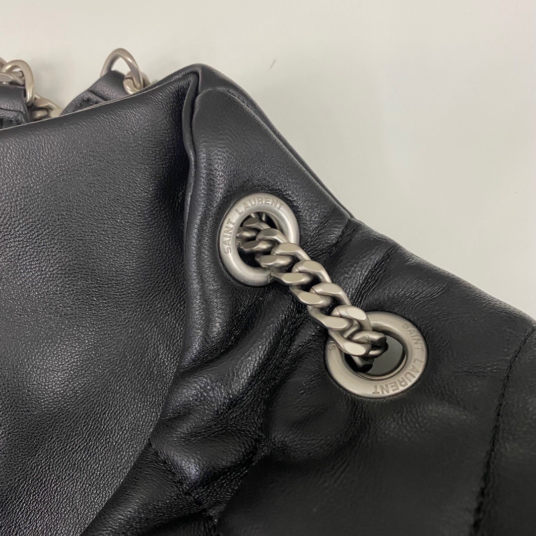 Lady Designer Loulou Puffer Small Quilted Leather Shoulder Bag Black - Bag - Gorchic - $183.99