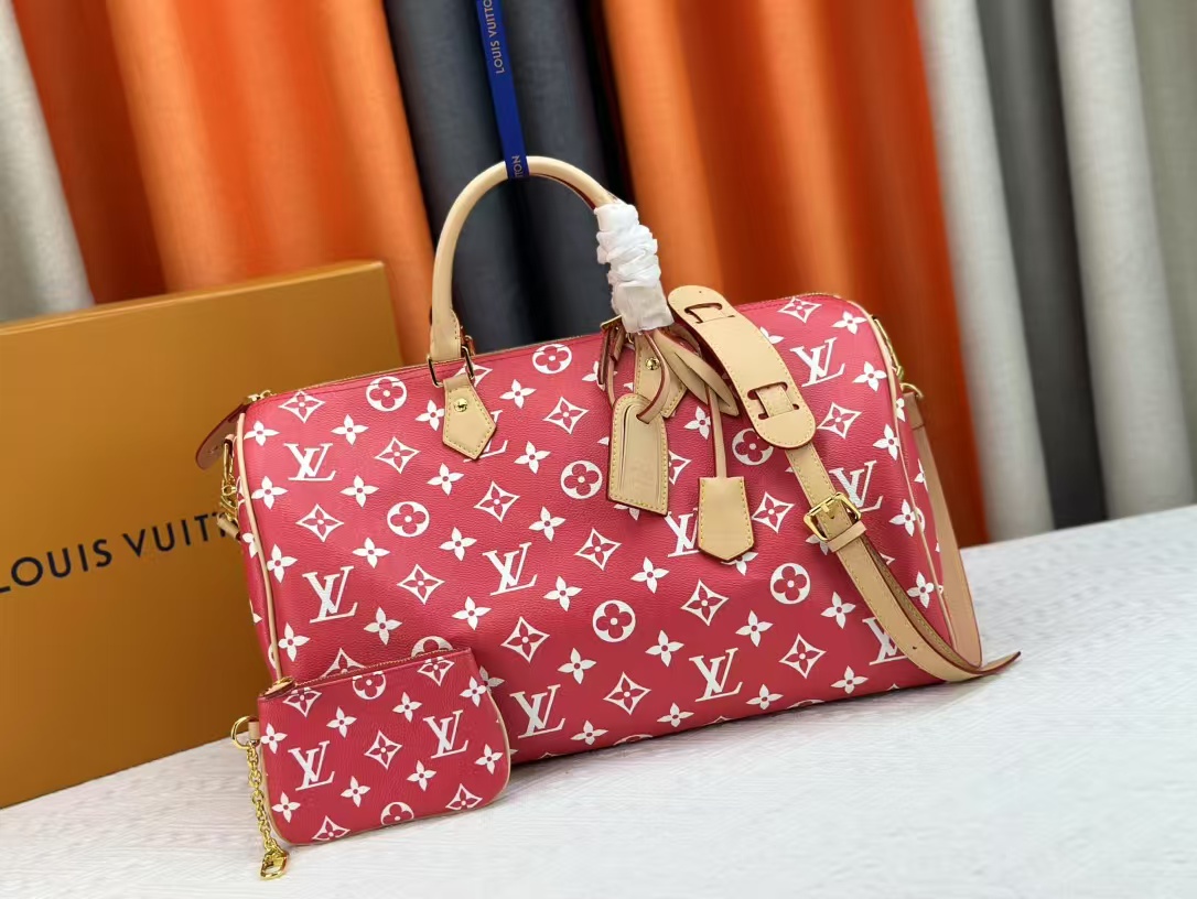 Designer Monogram Speedy P9 Bandoulière 40 - Red- Bag - Gorchic - $150.99