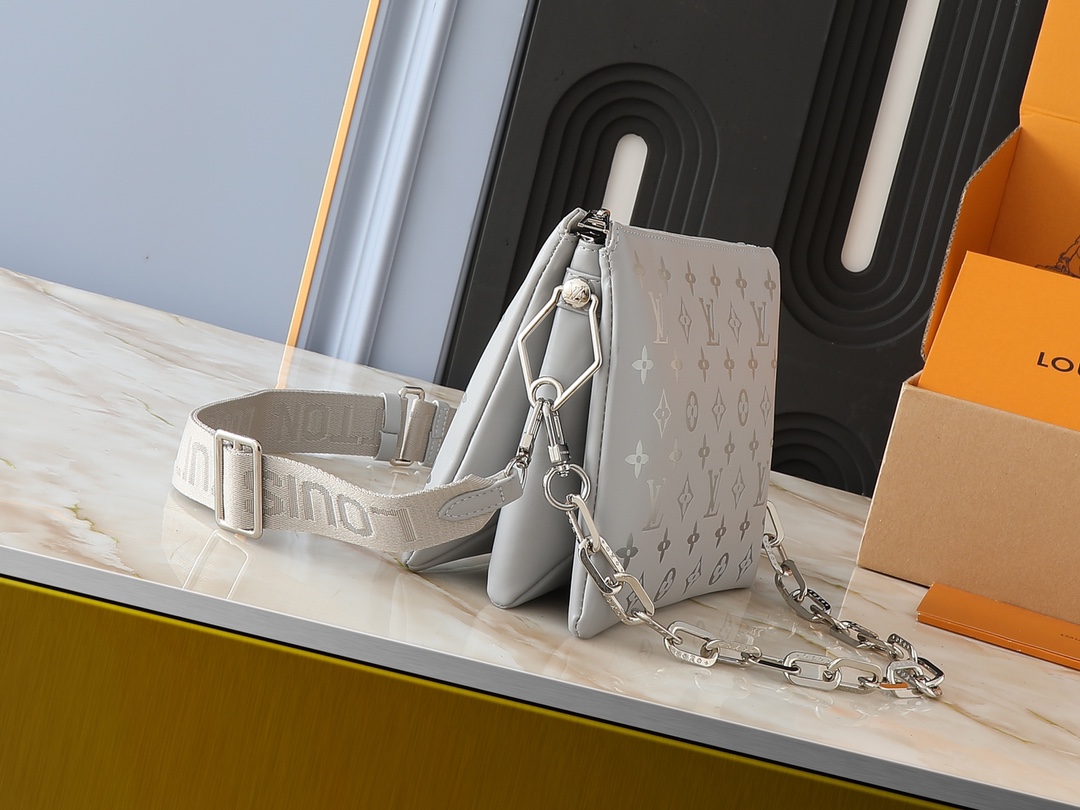 Designer Monogram Coussin Grey Small Handbag - Gorchic - $135.99