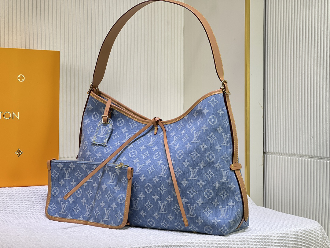 Designer Monogram CarryAll MM M11462 Blue - Bag - Gorchic - $132.99