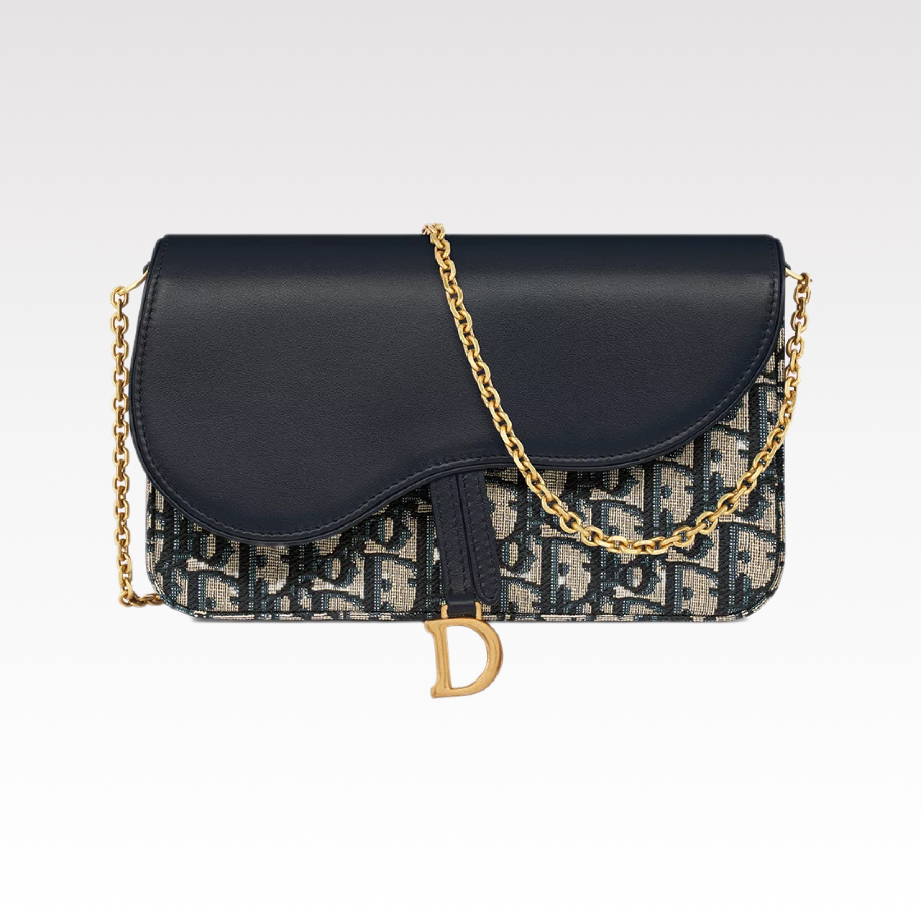 D Inspired Saddle Blue Chain Pouch Bag - Gorchic - $122.99