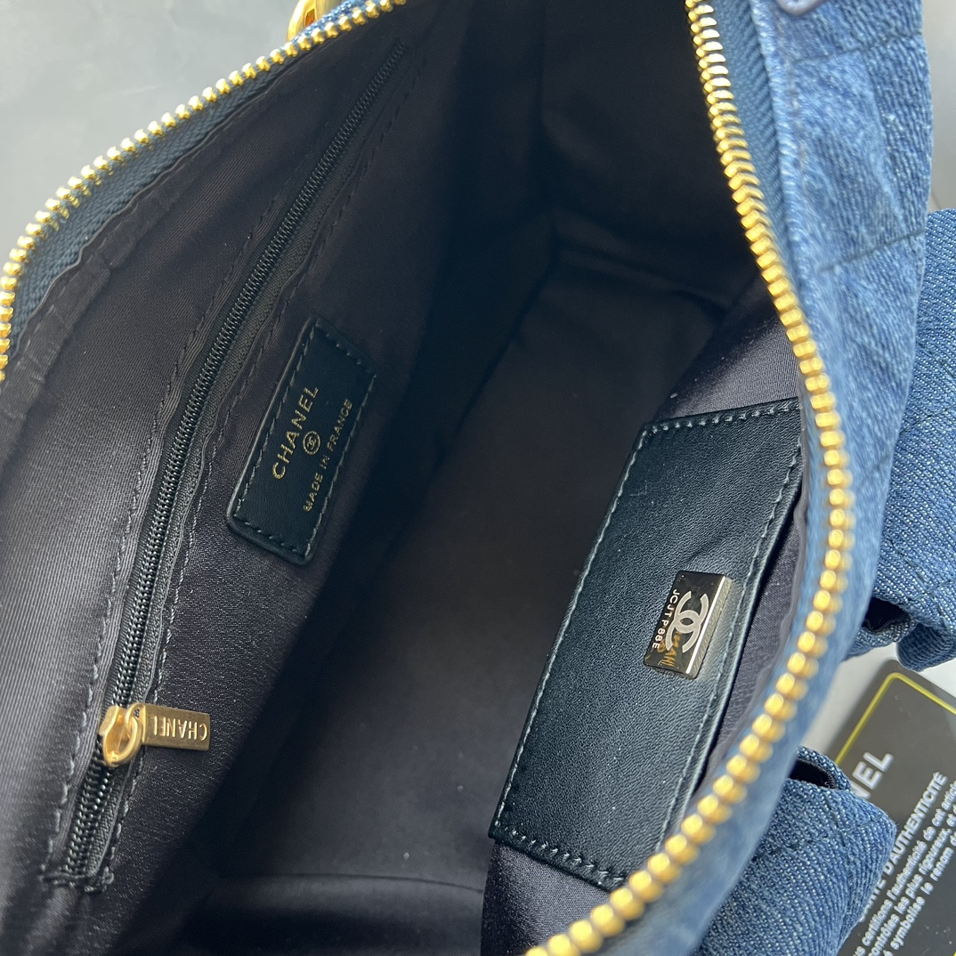 Double-G Hobo Washed Denim And Gold-Tone Metal  Blue Bag - Gorchic - $127.99