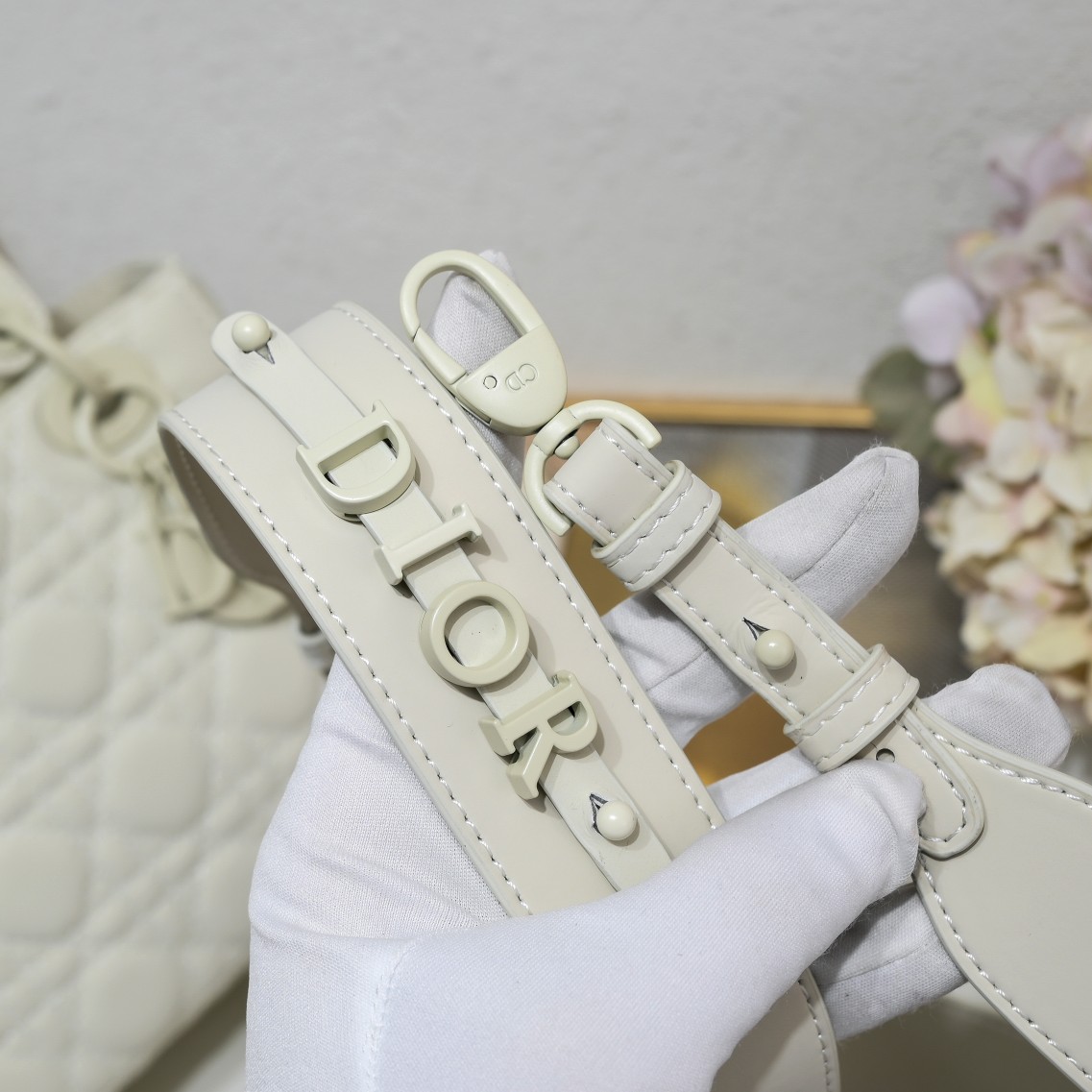 D Inspired Small Lady D Inspired Bag White Ultramatte Calfskin - Bag - Gorchic - $144.99