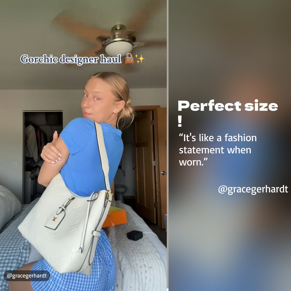 Designer Monogram  CarryAll PM - White Bag - Gorchic - $114.99