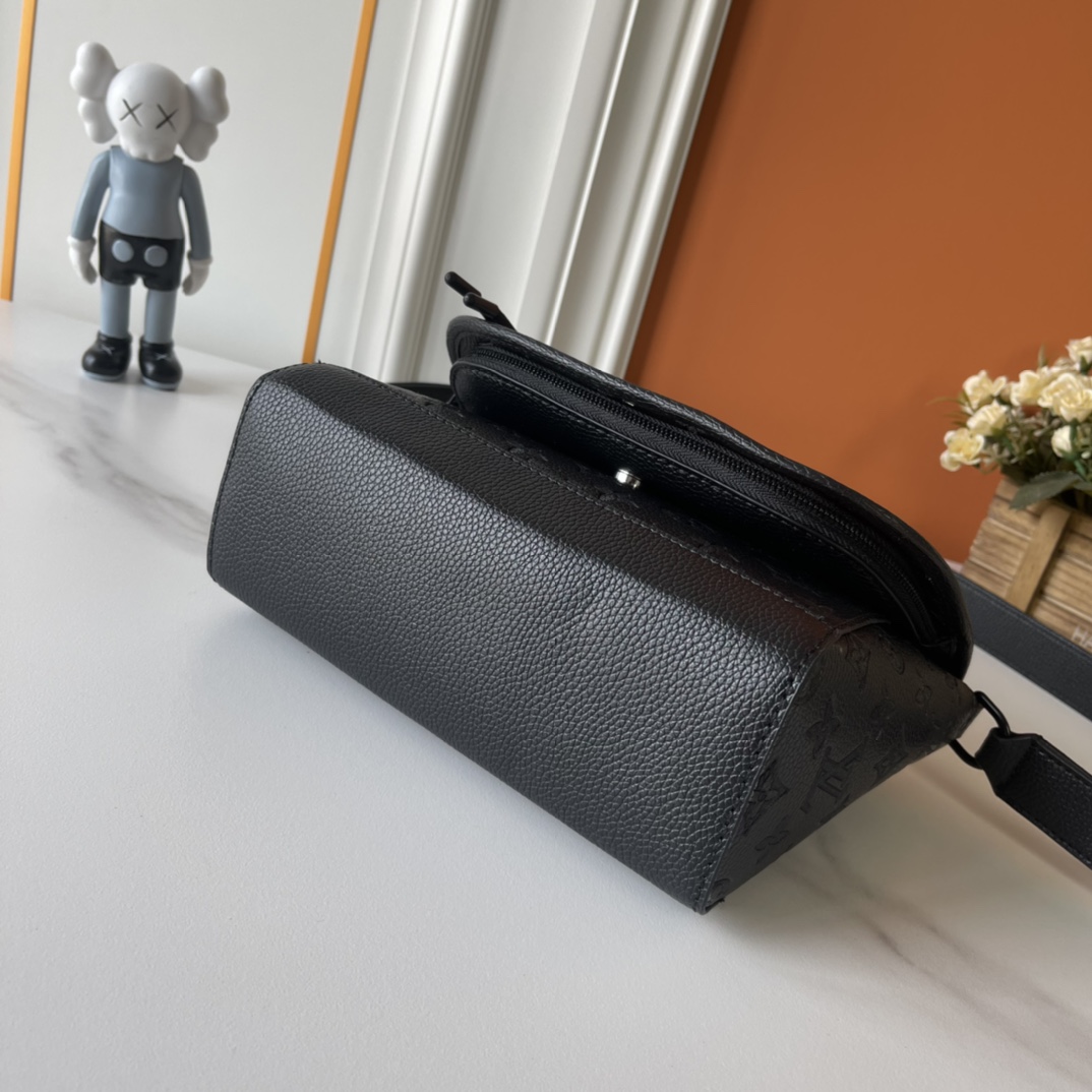 Designer Monogram Pulse Black Embossed Messenger Bag - Gorchic - $135.99