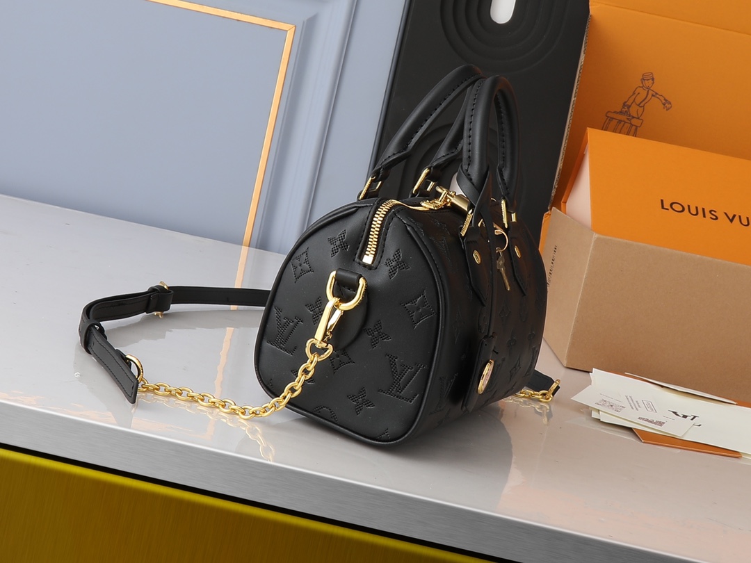 Nano Speedy Monogram Empreinte Leather-Black - Bag - Gorchic - $123.99