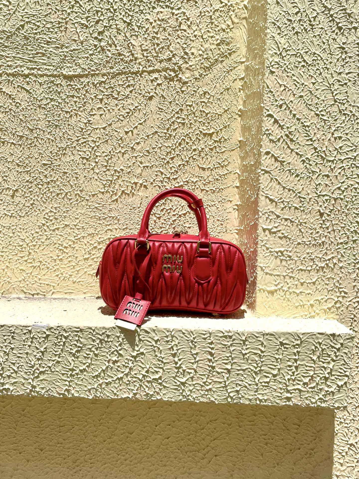 MU Arcadie matelassé nappa leather bag Red S-wide Size - Bag - Gorchic - $131.99