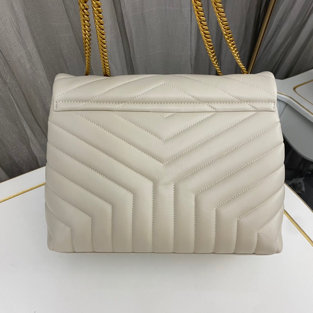 Lady Designer Loulou medium quilted leather shoulder bag white - Bag - Gorchic - $173.99