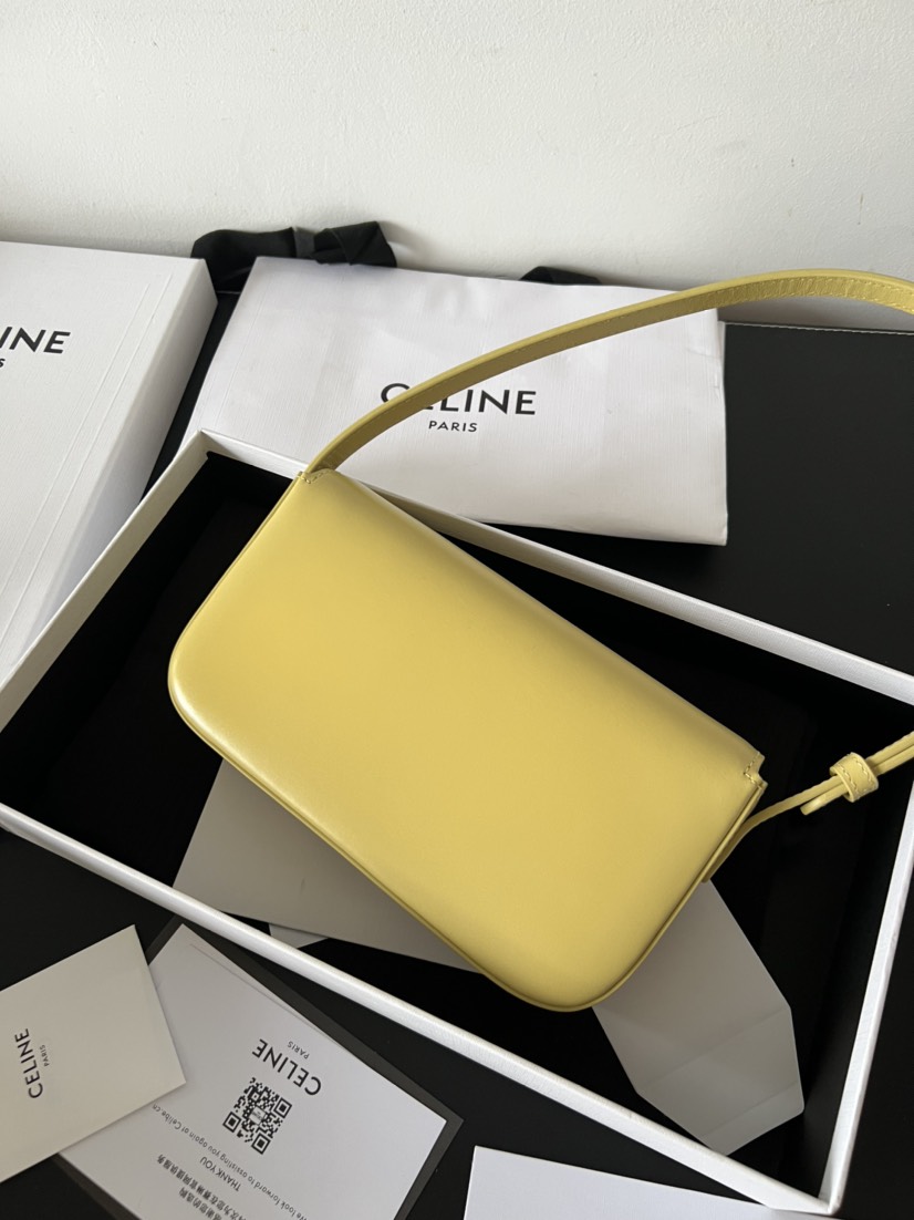 CL shoulder bag claude in shiny calfskin yellow - Bag - Gorchic - $129.99