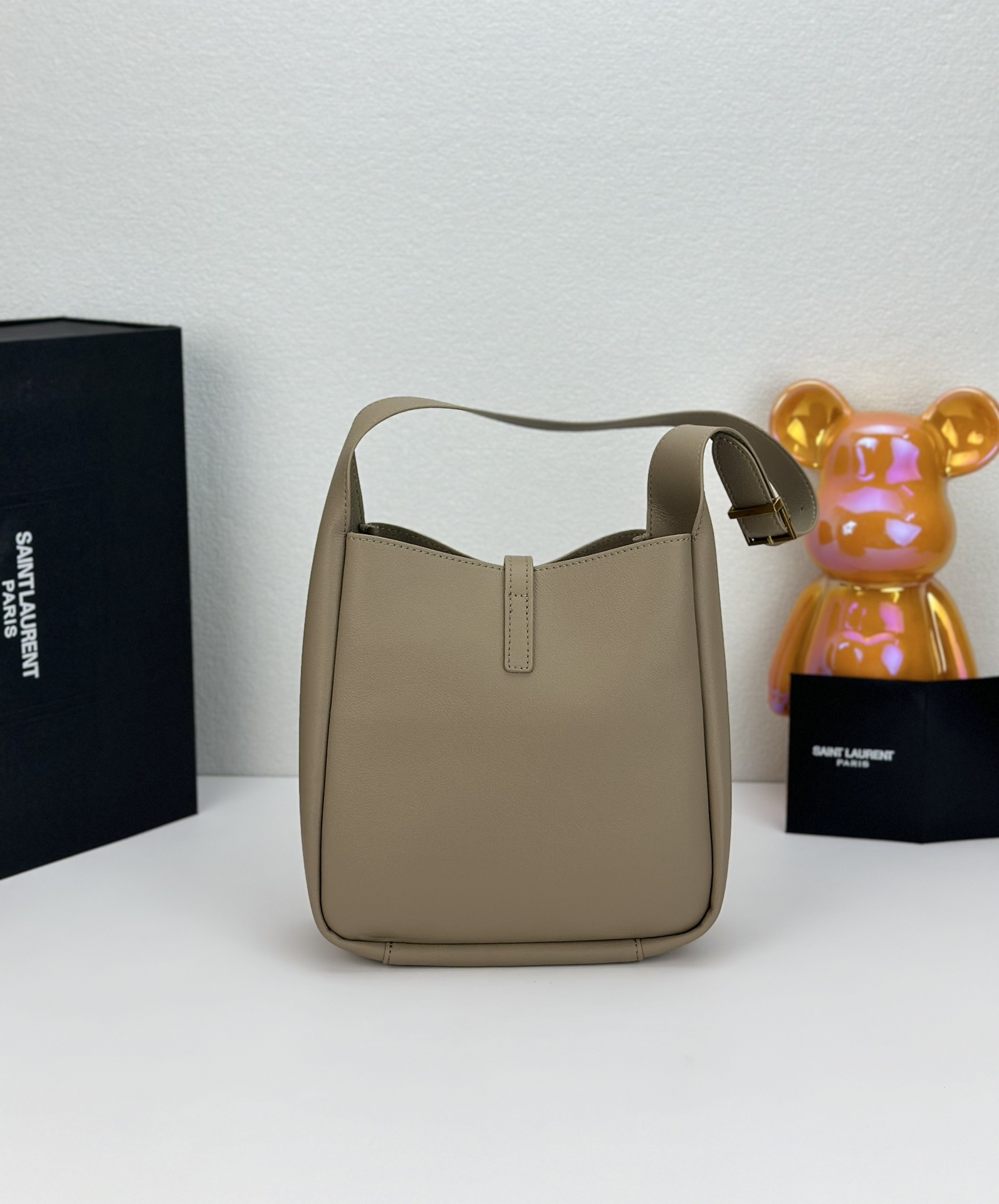 Lady Designer LE 5 À 7 small bag in soft python Beige - Bag - Gorchic - $165.99