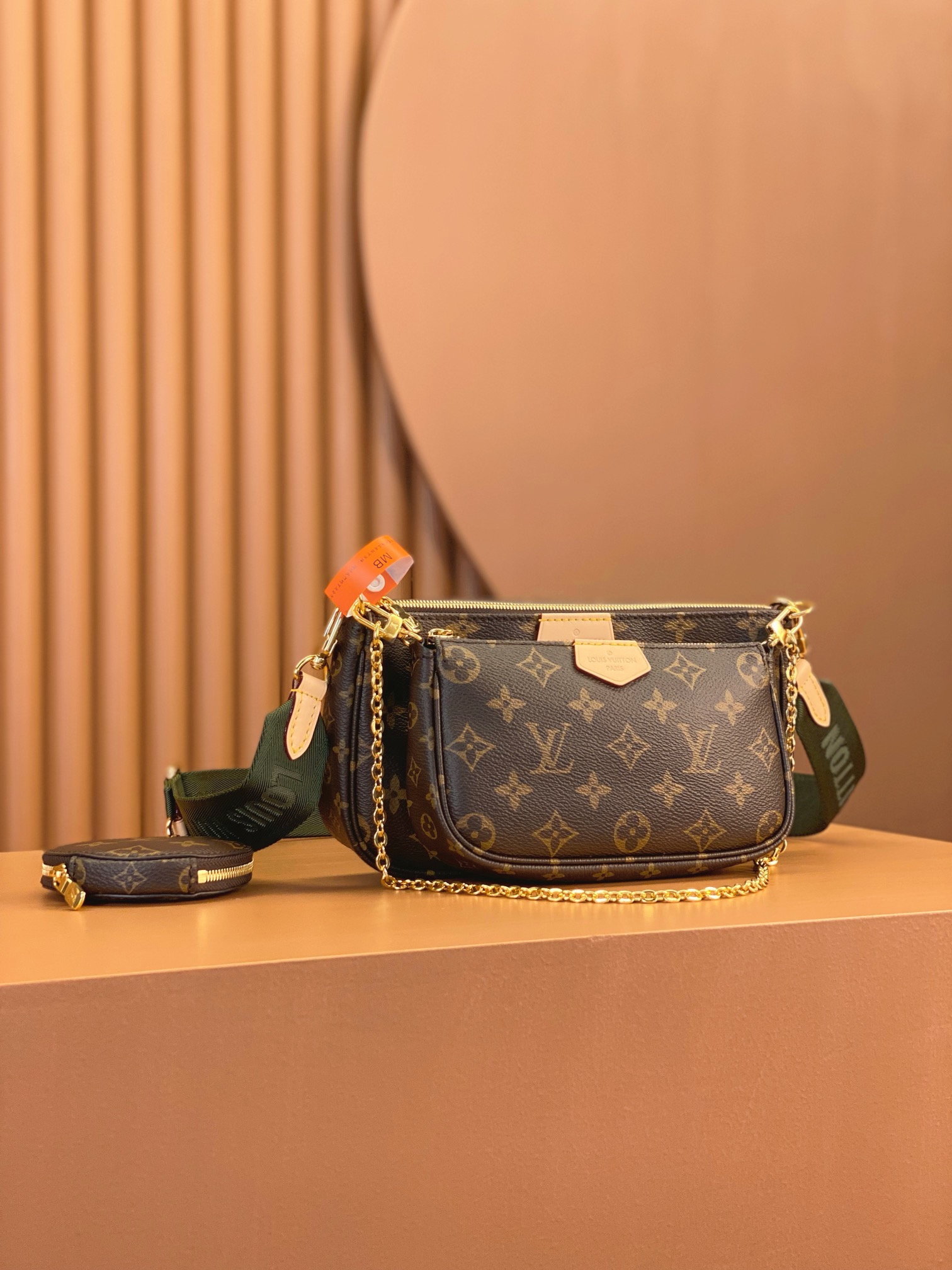 [TOP] Designer Bag Multi Pochette Accessoires Khaki Strap Bag - Gorchic - $187.99