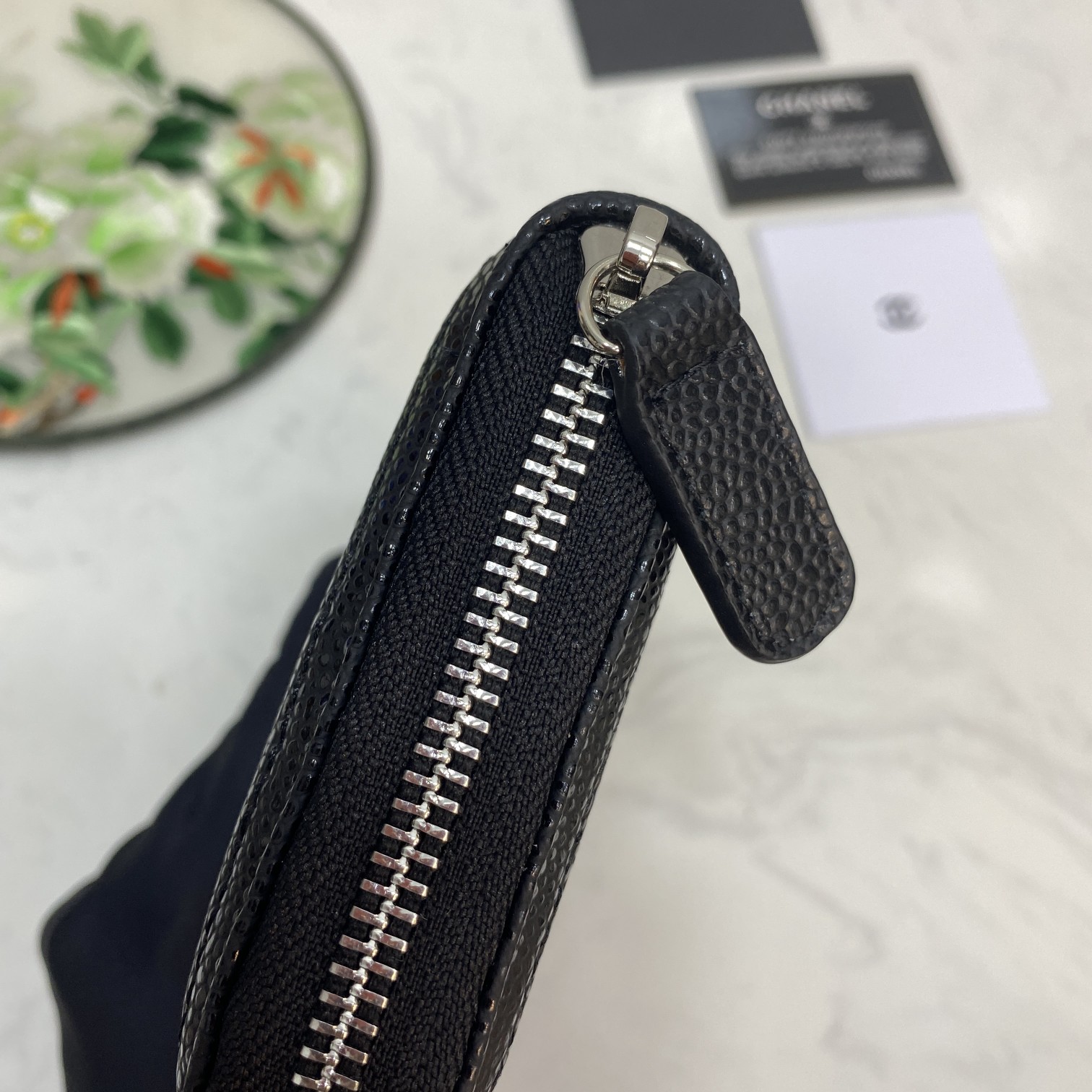 CC Inspired Caviar Chevron Quilted Wallet -Fishseed Pattern Sier Wallet - Gorchic - $52.99