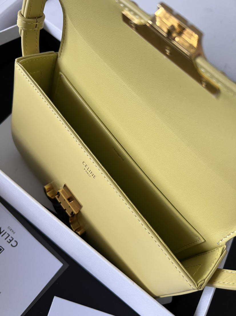 CL shoulder bag claude in shiny calfskin yellow - Bag - Gorchic - $129.99