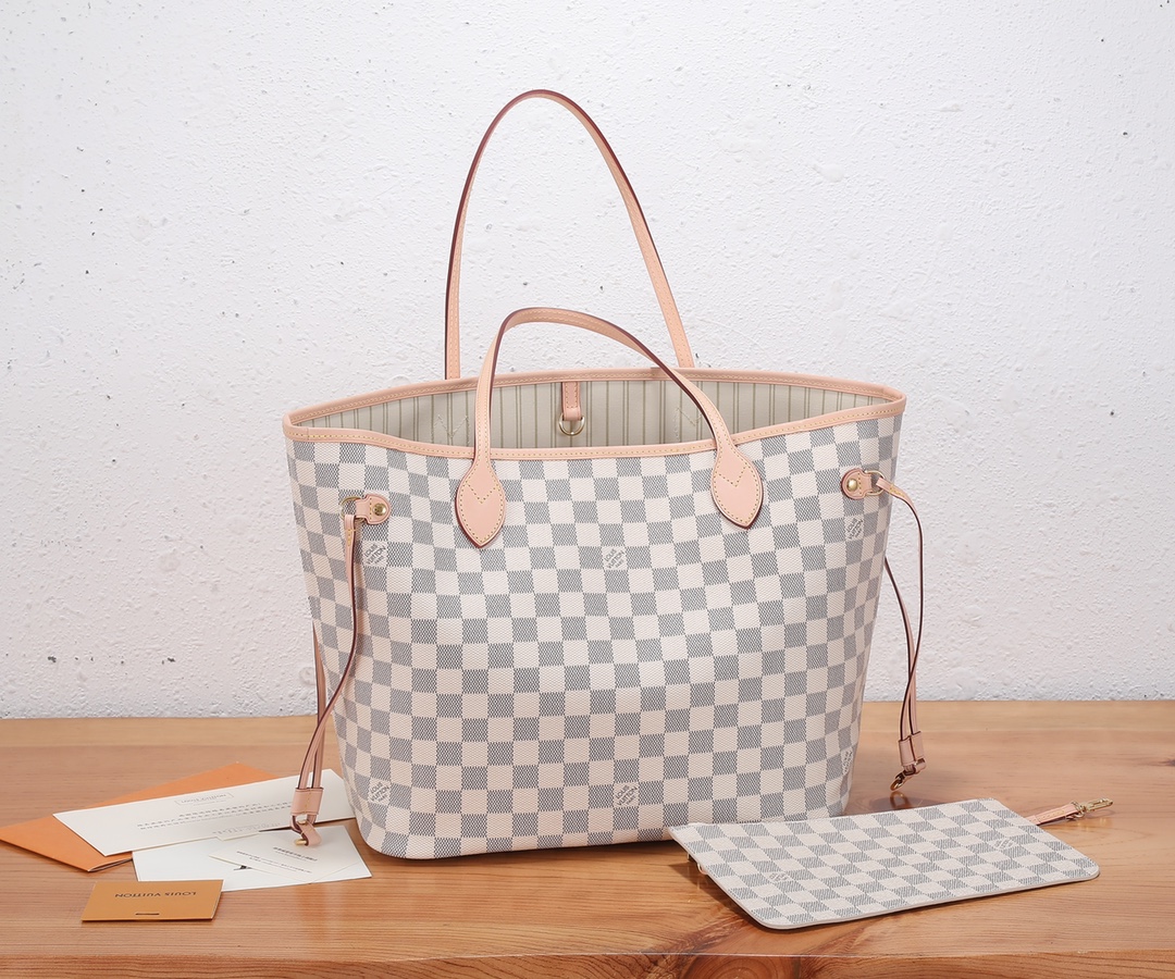 Designer Monogram Damier Azur Neo Neverfull MM - Bag - Gorchic - $110.99
