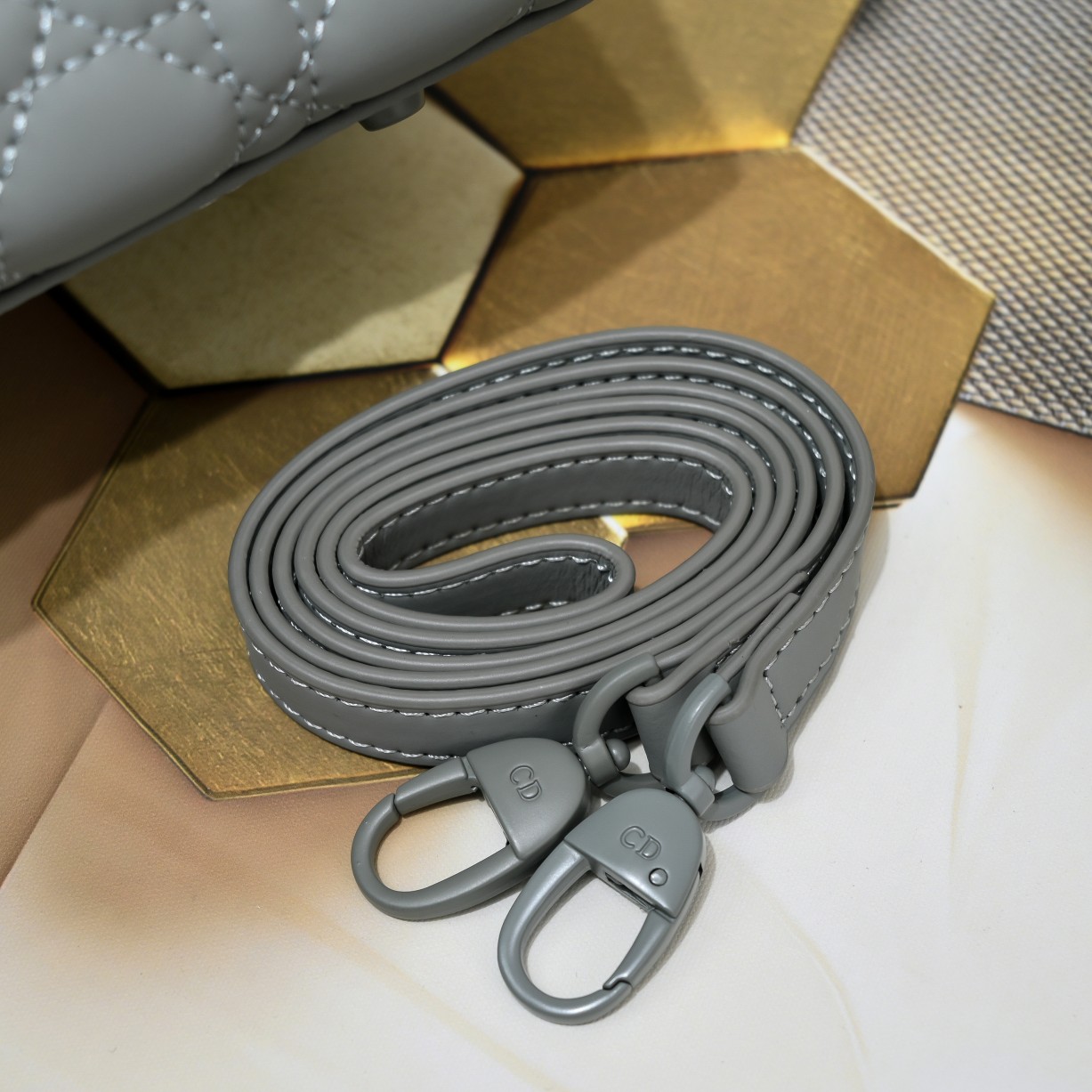 D Inspired Medium Lady D Inspired Bag Grey Ultramatte Calfskin - Bag - Gorchic - $146.99