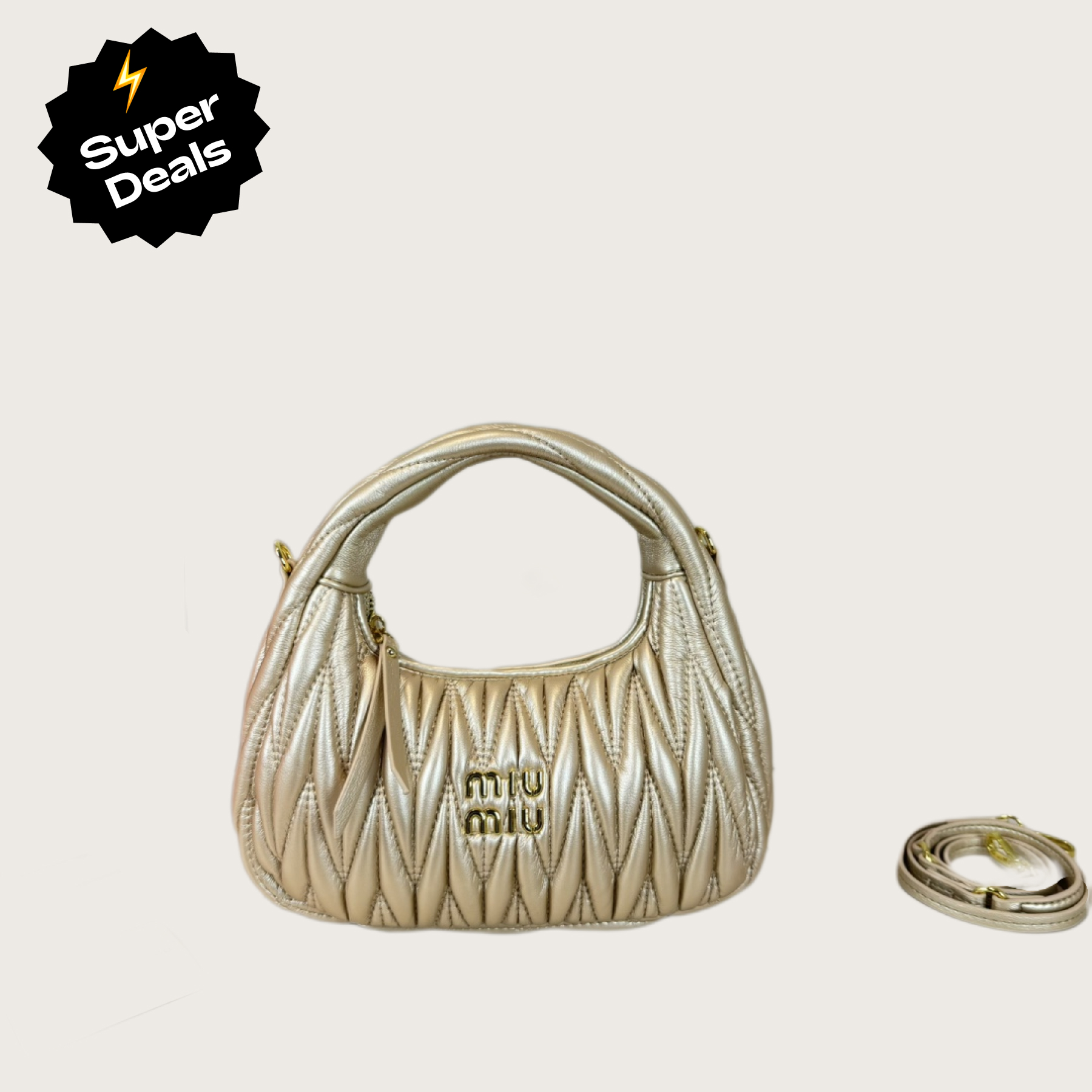 MU Wander matelassé nappa leather hobo bag handbag - Bag - Gorchic - $114.99