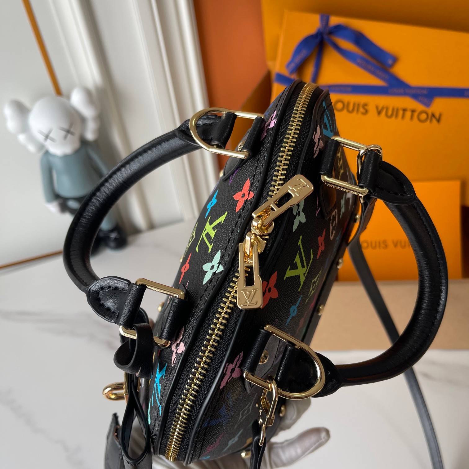 Designer Monogram x Murakami  x TM Alma BB Black Bag - Gorchic - $132.99